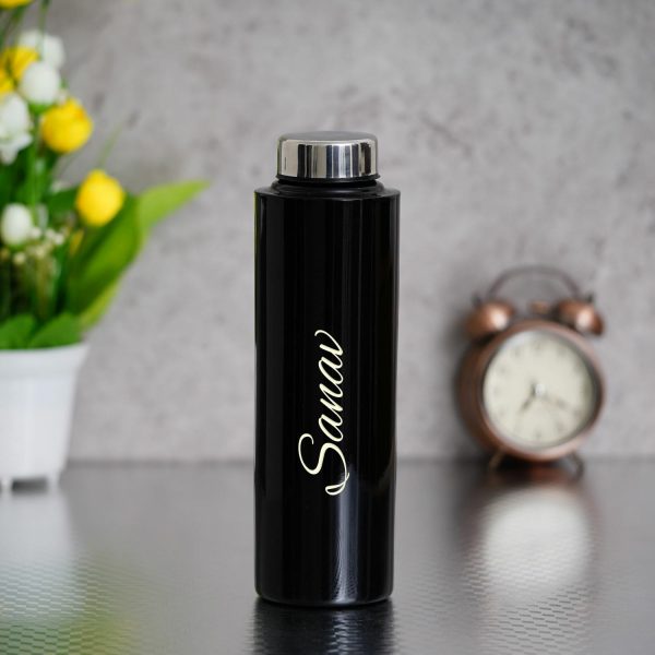 Personalised Steel Water Bottle (Black)